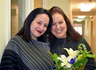 Michele Rodriguez (right) and her daughter Nicole VanLeuvan at 11-16 presentation of the 2017 Goldman Award.