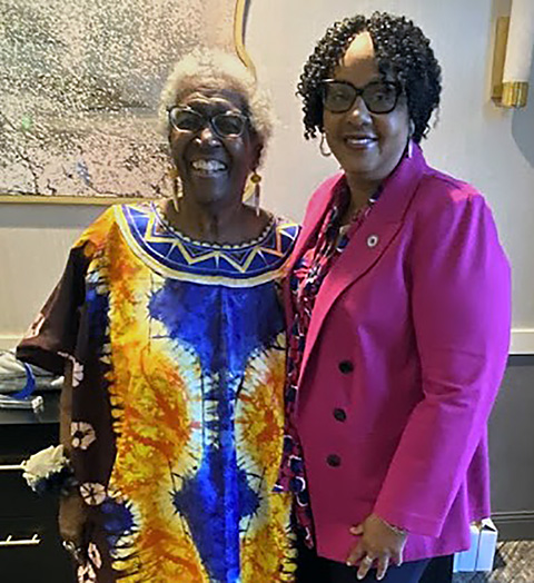 from left honoree Carmen McGill, on right, City of Poughkeepsie Mayor, Yvonne Flowers.