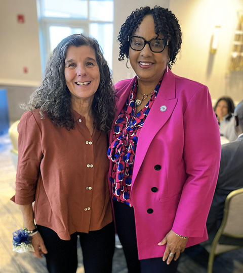 On left, honoree Elise Gold, on right, Mayor of the City of Poughkeepsie, Yvonne Flowers.