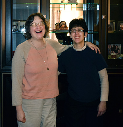 Alison Heady (left) and Alicia D’Eufemia at home in their apartment in Poughkeepsie